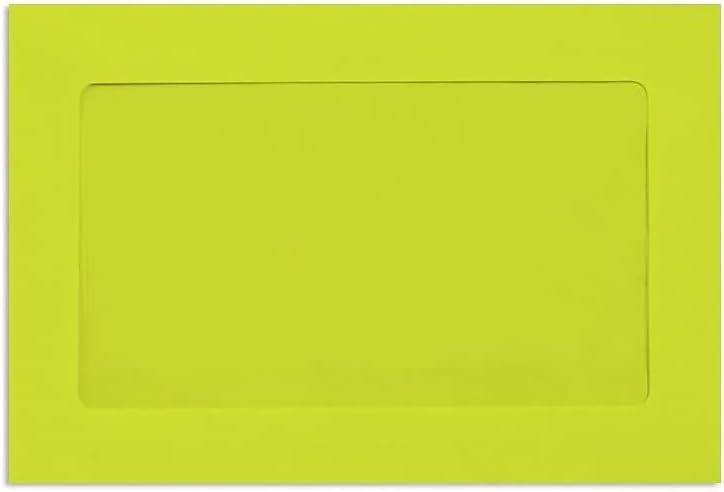 LUXPaper 6 x 9 Full Face Window Envelopes in Wasabi Green