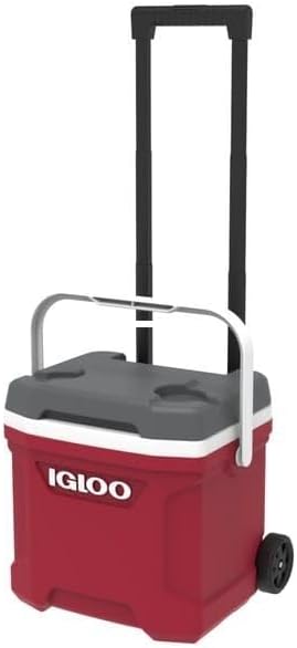 Igloo Latitude Roller Cooler with Locking Handle for Easy Use
