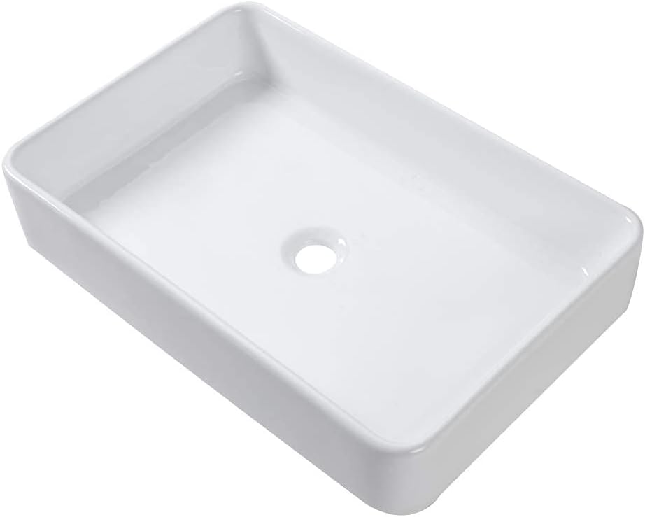 Modern 24x16 Inch White Bathroom Vessel Sink for Elegant Spaces