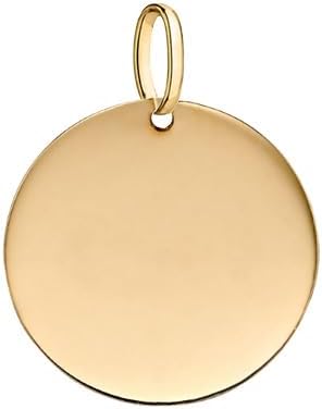 10 Karat Solid Gold Disc Pendant Initial Personalized Jewelry Gift