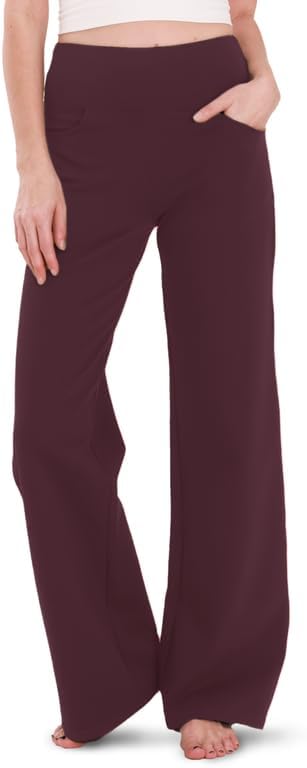 Houmous Wide Leg Pants for Women - Comfortable Cotton Yoga Trousers