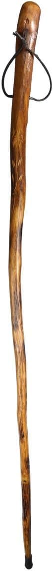 Hand-Carved Floral Design Walking Stick - Nature's Elegance