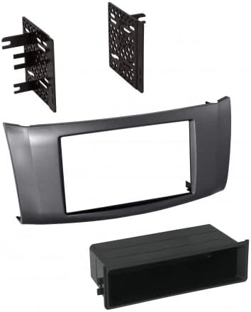 Double or Single Din Installation Car Stereo Dash Kit in Grey