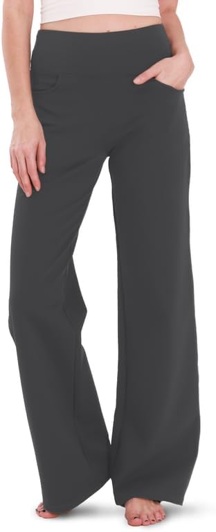 Houmous Wide Leg Pants for Women - Comfortable Cotton Yoga Trousers