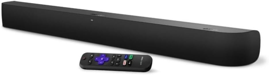 onn. Roku Smart Soundbar with Built-in 4K Streaming Media Player