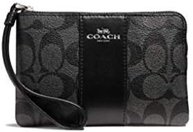 COACH Womens Corner Zip Wristlet In Canvas Leather Review