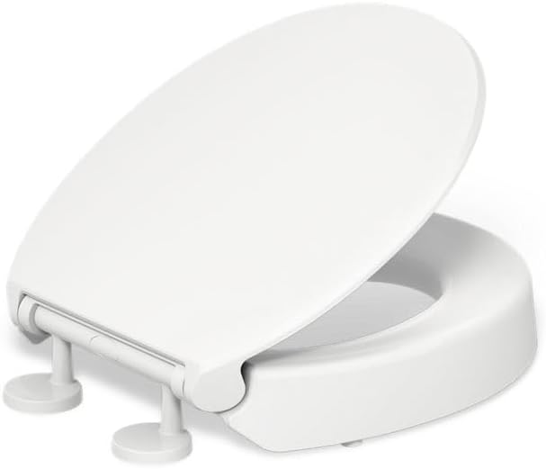 KOHLER Hyten Elevated Soft Close Round Toilet Seat for Comfort