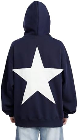 Aelfric Eden Men's Vintage Oversized Star Graphic Print Hoodie