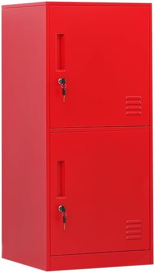 2 Door Metal Vertical Storage Locker for Kids Bedroom & More