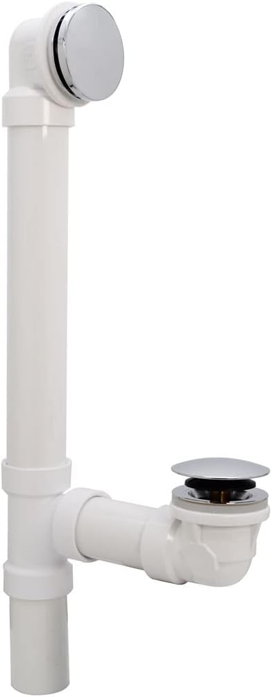 Westbrass 12in & 4in Bath Waste & Overflow Assembly with Tip-Toe