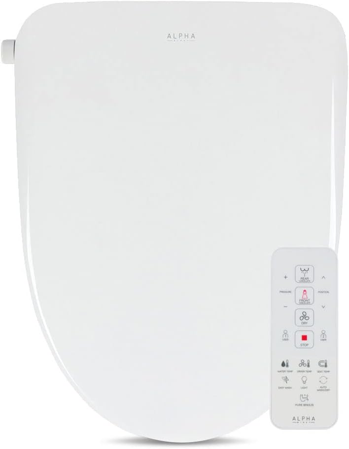 ALPHA BIDET UX Pearl Bidet Toilet Seat with Endless Warm Water
