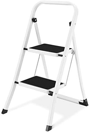 Soctone Step Ladder 2 Step Folding Lightweight with Handrails