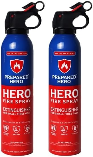 Prepared Hero Fire Spray - Compact Mini Fire Extinguishers for Home