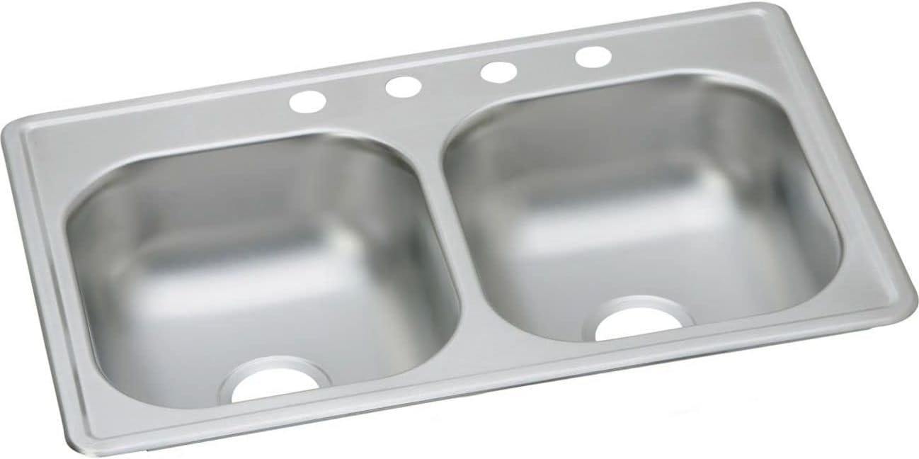 Elkay D23319 33in Drop In Double Basin Stainless Steel Sink