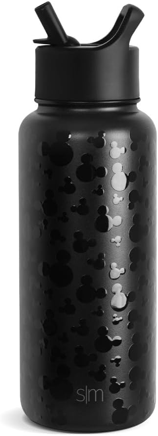 Mickey Mouse Water Bottle with Straw Lid - 32oz Insulated Flask