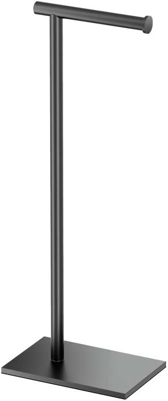 Gatco Modern Square Base Toilet Paper Holder Stand in Matte Black