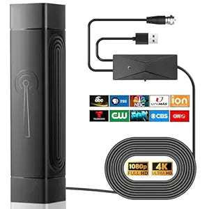 Indoor Digital TV Antenna with Signal Booster for Smart TVs