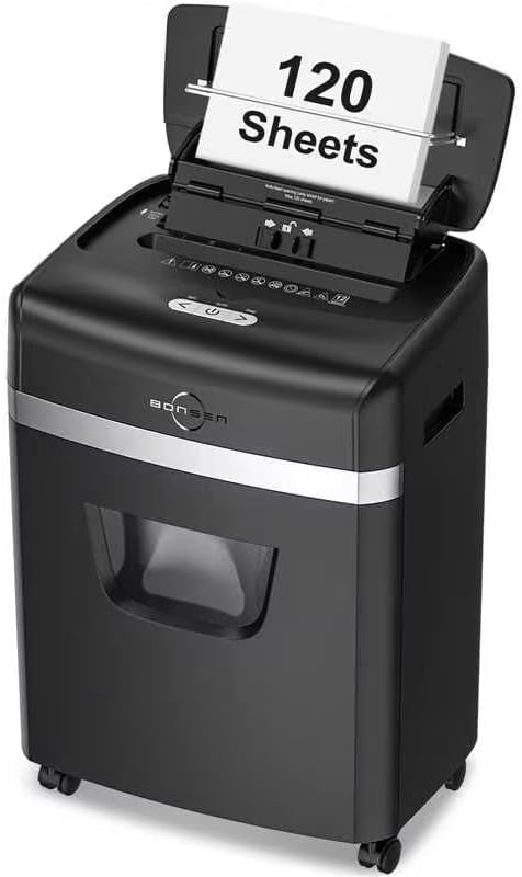 BONSEN 120-Sheet Auto Feed Paper Shredder for Home Office Use