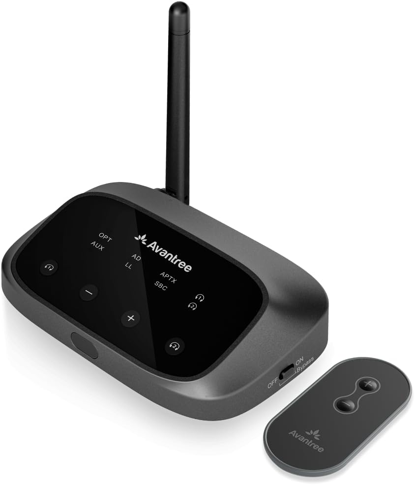 Avantree Oasis Plus 2: Remote Volume Control, Bluetooth 5.3 Transmitter
