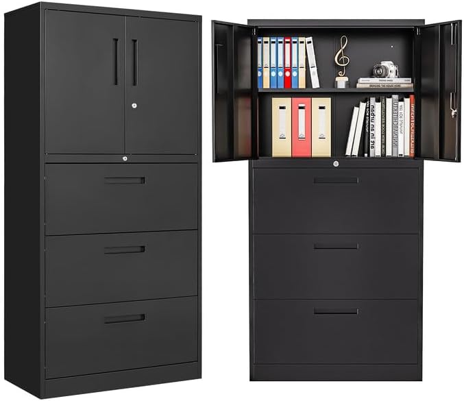 Lateral Filing Cabinet with 3 Drawers for Home Office Storage