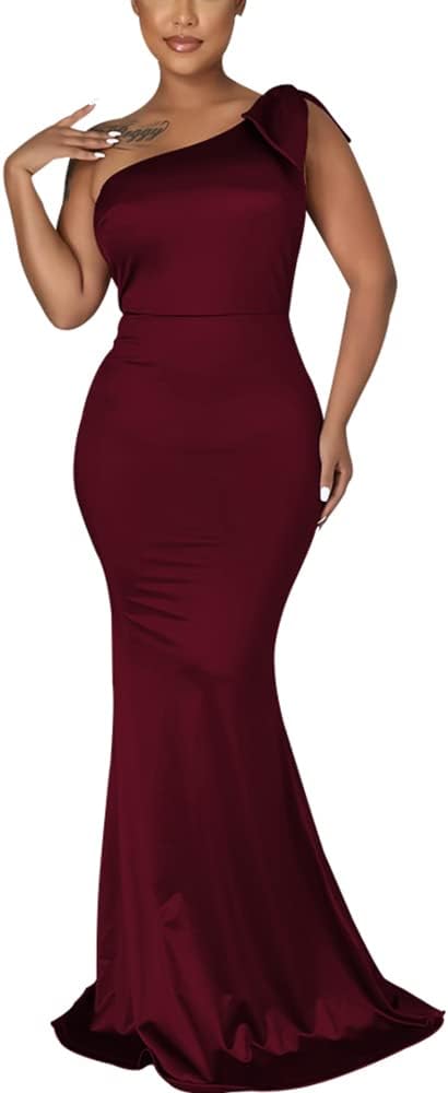 JTNFairy Women's Sexy One Shoulder Bodycon Dress for Events
