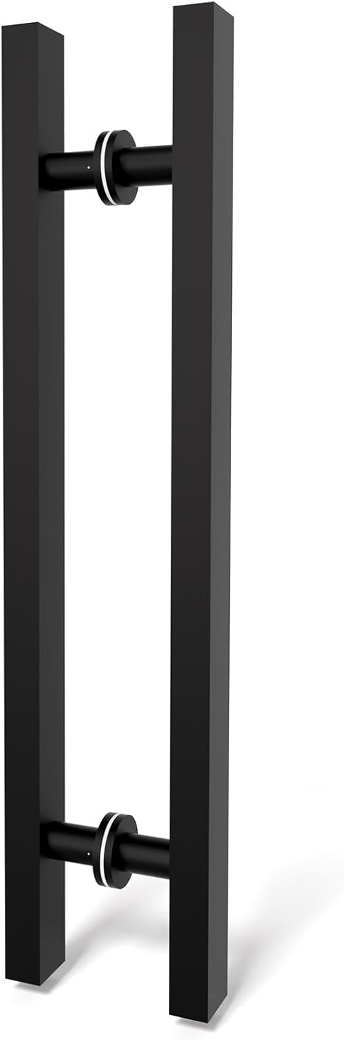 Matte Black Square Barn Door Handles for Modern Interiors