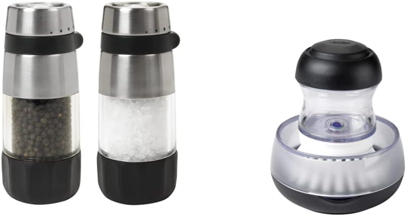 OXO Good Grips Salt and Pepper Grinder Set with Brush Storage