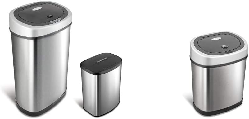 Ninestars Automatic Touchless Infrared Motion Sensor Trash Can Set