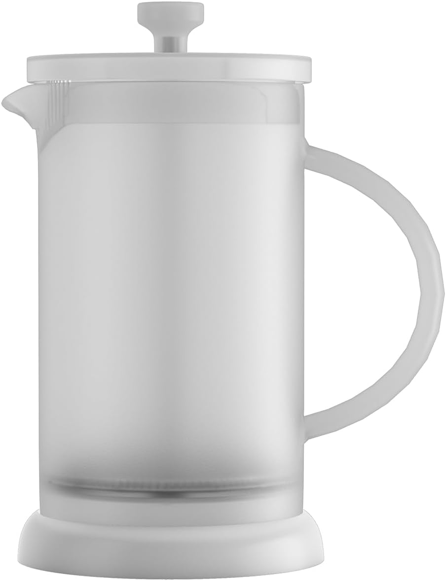 21oz. EZZNTIAL Frosted White French Press - Durable & Heat Resistant