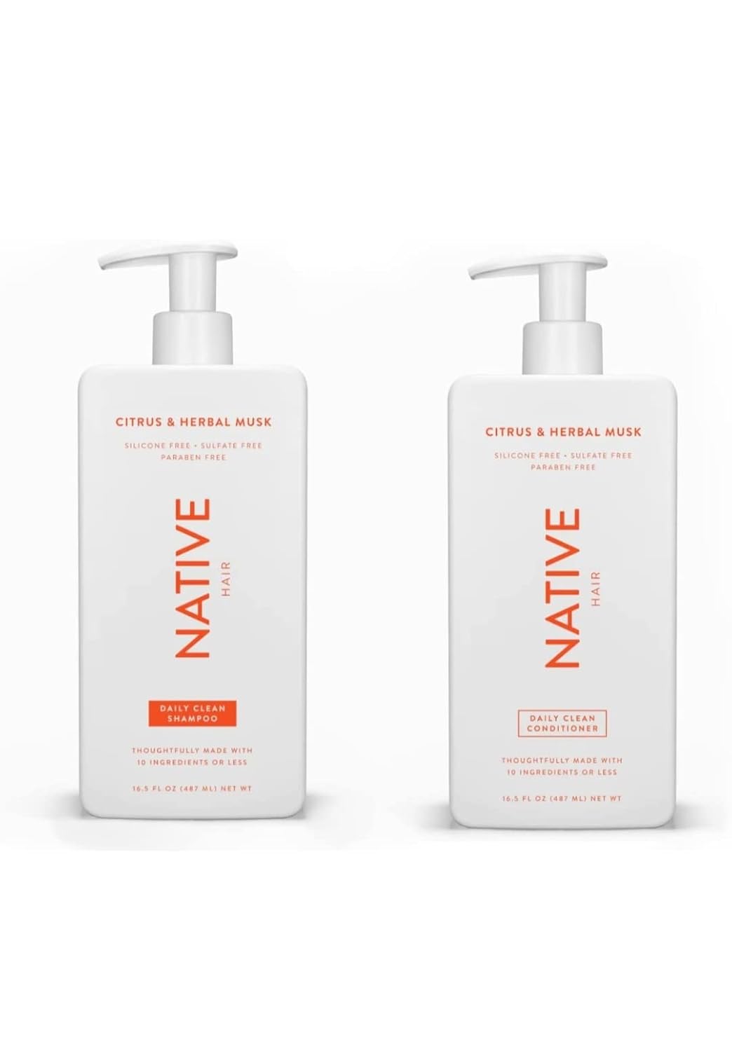 Native Citrus Herbal Musk Shampoo and Conditioner Set - Daily Hair Revitalization