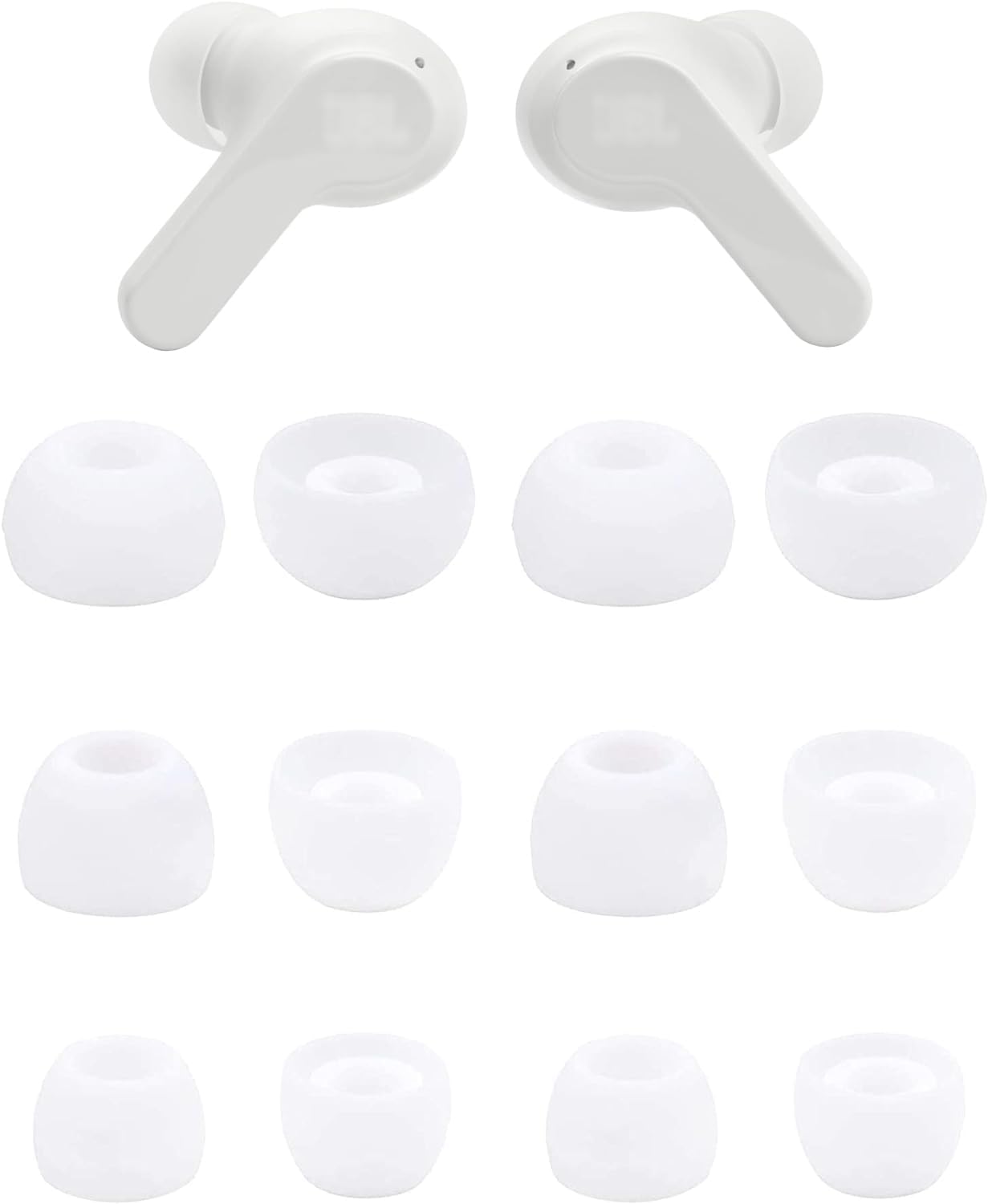 Soft Silicone Ear Tips for JBL Vibe Beam, 6 Pairs