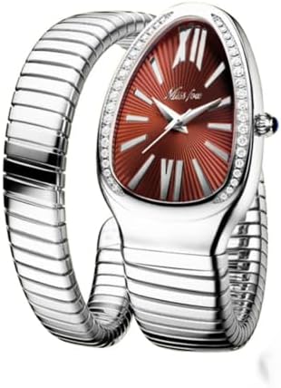 Elegant Waterproof Quartz Jewelry Watch for Women - Snake Shape