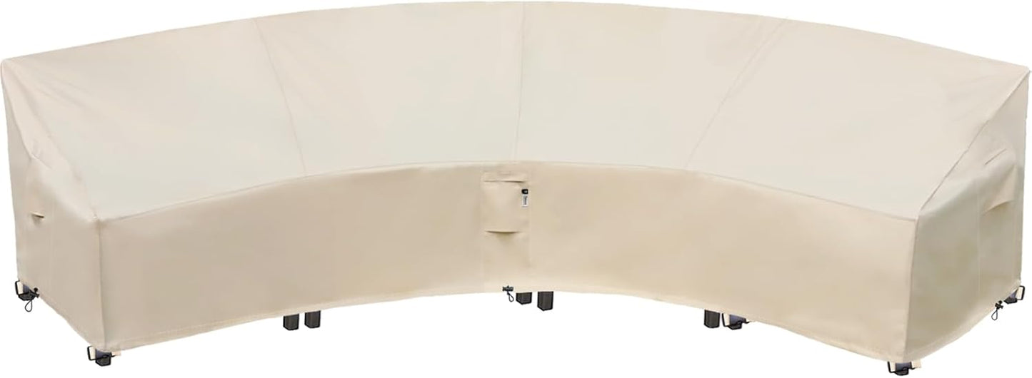 Curved Patio Furniture Cover for Outdoor Sectional Sofa 190in