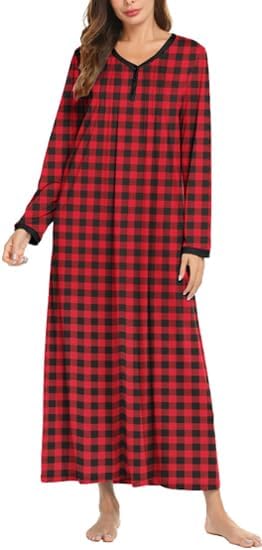 Ekouaer Women's Long Sleeve Nightgown for Comfort and Style