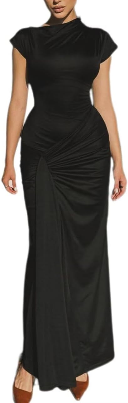 Mojessy Women Bodycon Maxi Dress for Elegant Night Out Style