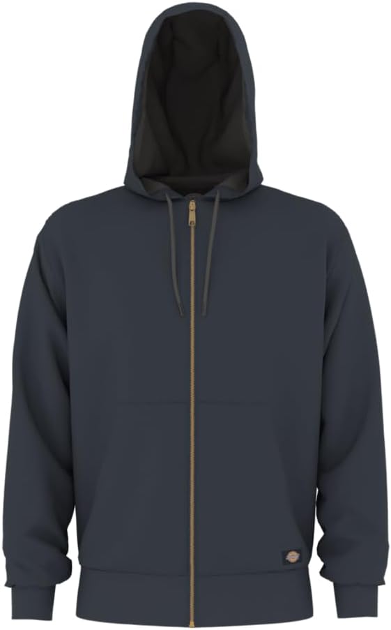 Dickies Mens Full Zip Thermal Lined Fleece Hoodie for Comfort