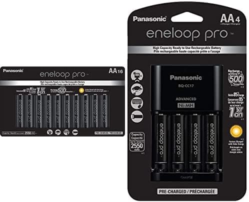 Eneloop Pro Ni-MH AA Batteries & Charger Pack for Efficiency