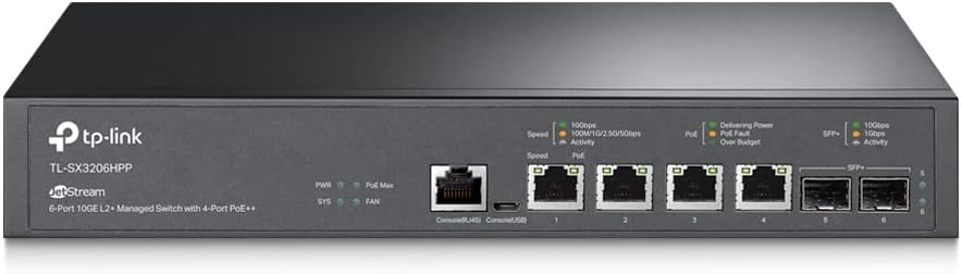 TP-Link TL-SX3206HPP 6 Port 10G L2+ Managed PoE Switch