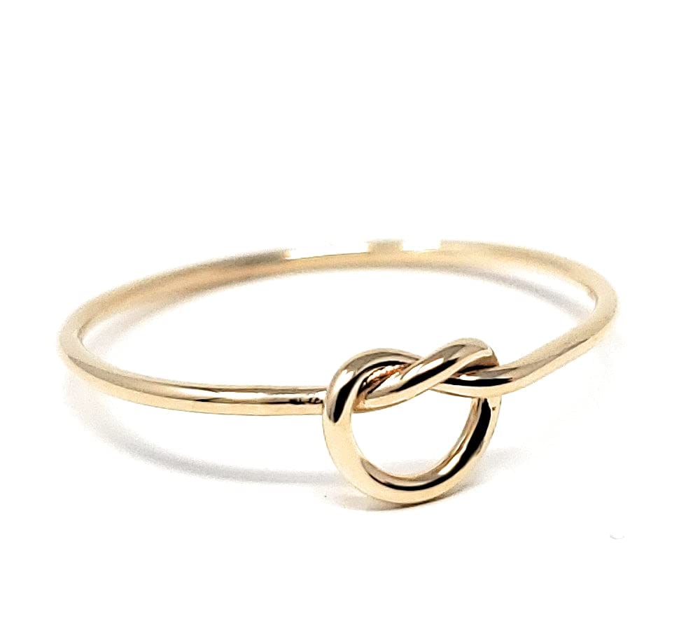 10k Solid Gold Stacking Knot Ring - Minimalist Handmade Design