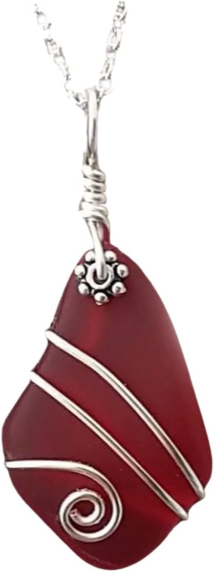 Yinahawaii Handmade Sea Glass Necklace - Unique Beach Jewelry