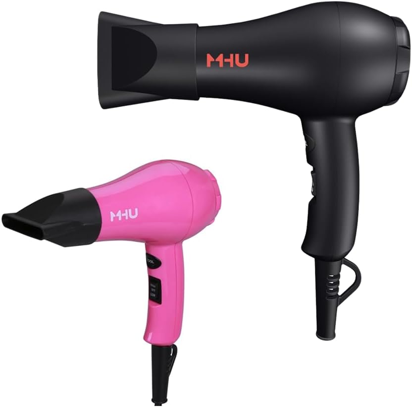 Portable Ceramic Ionic Hair Dryer 1000W - Fast Drying for Travel