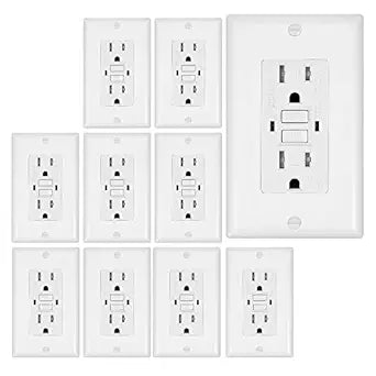 GFCI Duplex Outlet Receptacle - Tamper Resistant & Weather Resistant