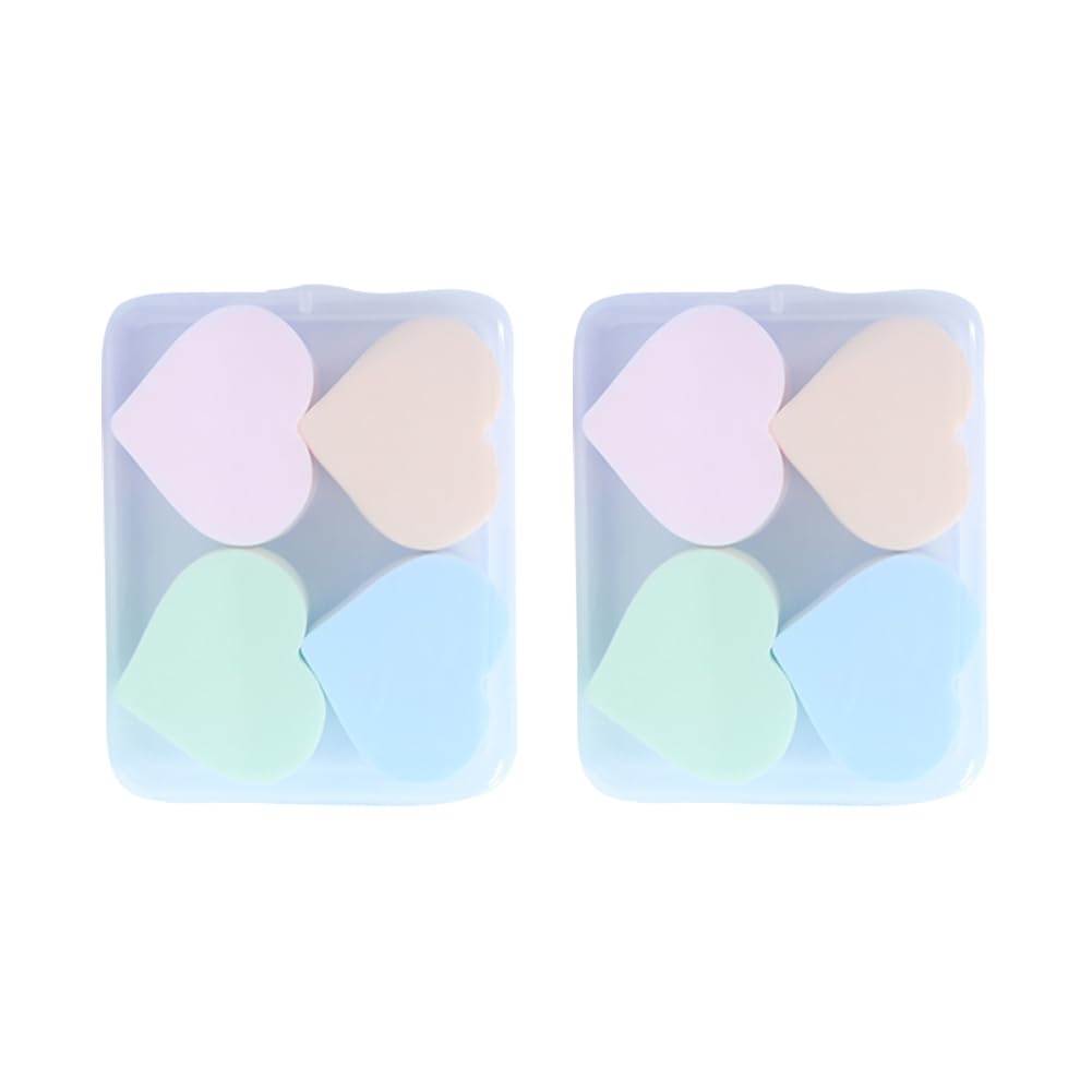 Multicolored Heart Makeup Sponges Set for Flawless Blending
