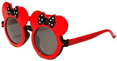 Kids Fun Flip Sunglasses - Red/Black Bows