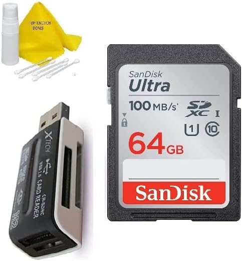 High-Speed 64GB SDXC Memory Card for Canon DSLR + Accessories