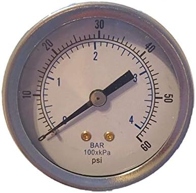 I.E.E 1/8 NPT Pressure Gauge 0-60 PSI Back Mount