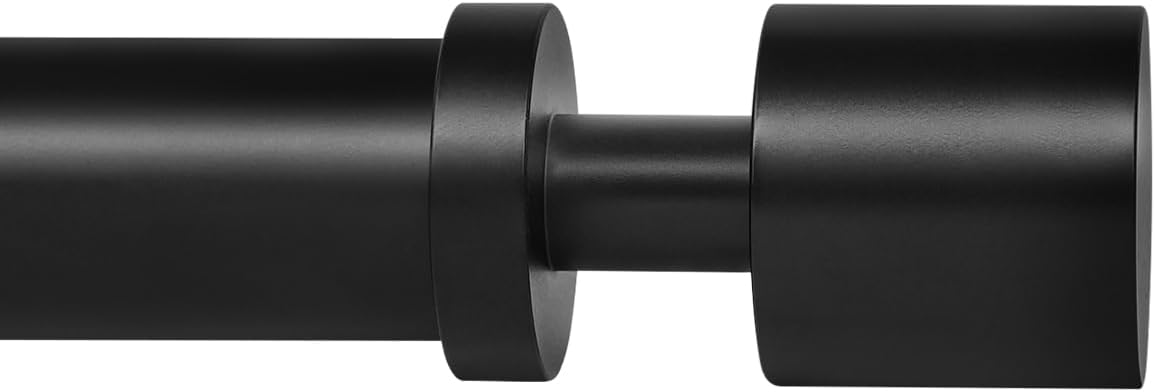 Ivilon 1 Inch Extendable Curtain Rod - 48-86 Black