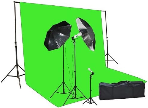 Fancierstudio Green Screen Kit with 1000 Watt Lighting Setup