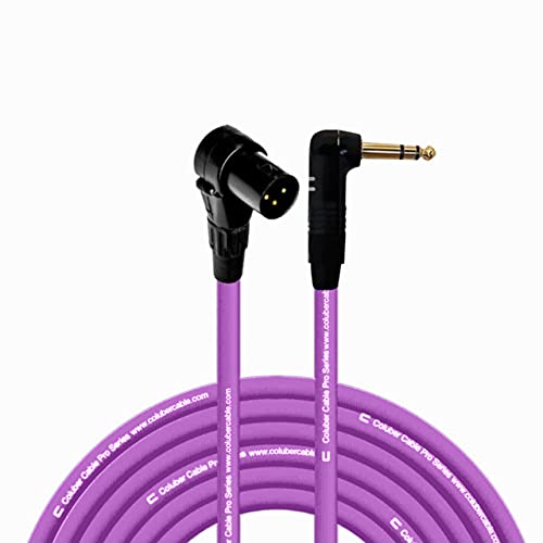 Right Angle XLR Male to 1/4 TRS Cable - 75 Feet - Purple
