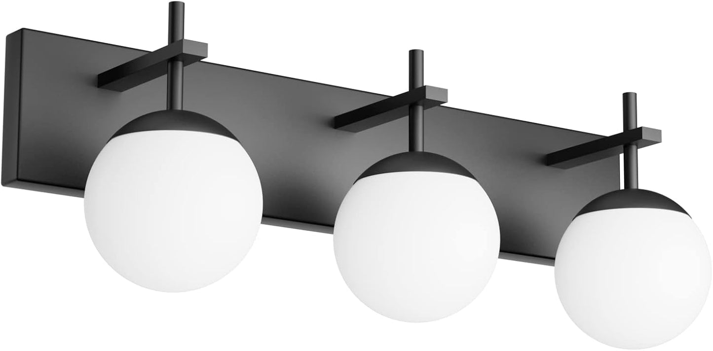 Ralbay Matte Black Bathroom Vanity Light - 3-Light Fixture